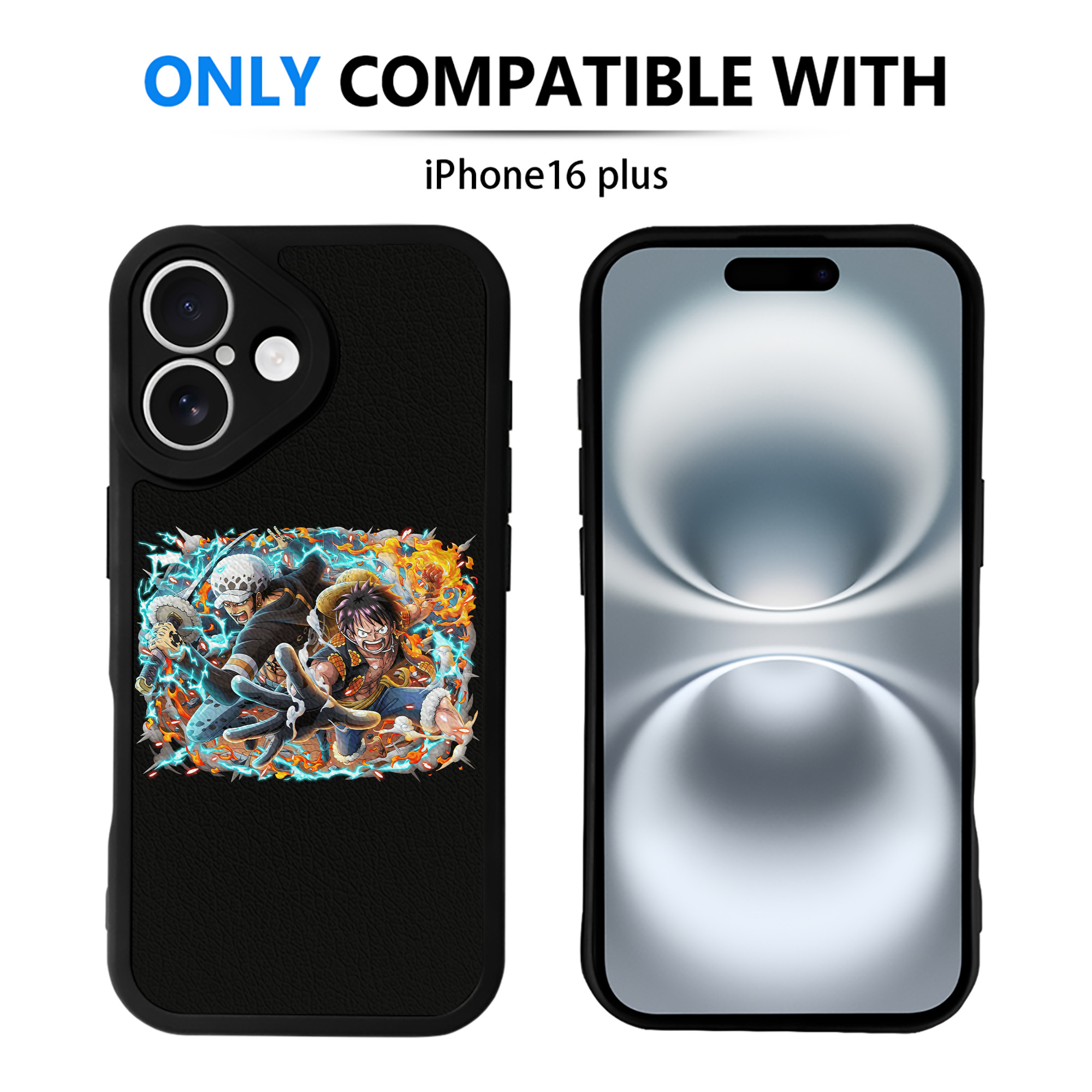 （画像用） ワンピース モンキー・D・ルフィ ONE PIECE Monkey D. Luffy 【iPhone 16シリーズ対応】シリコンスマホケース（レザー調） 材質：シリコン